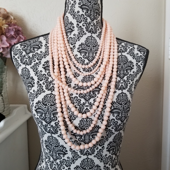 BaubleBar Multi Strand Layered Necklace in Soft Coral - Picture 4 of 13